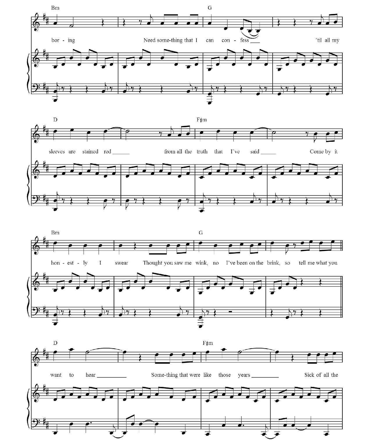 Secrets sheet music 2