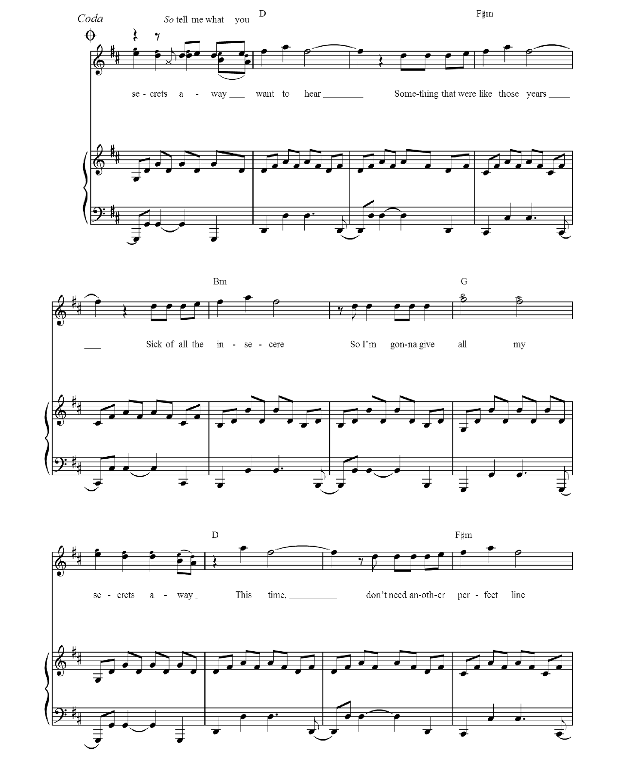 Secrets sheet music 7