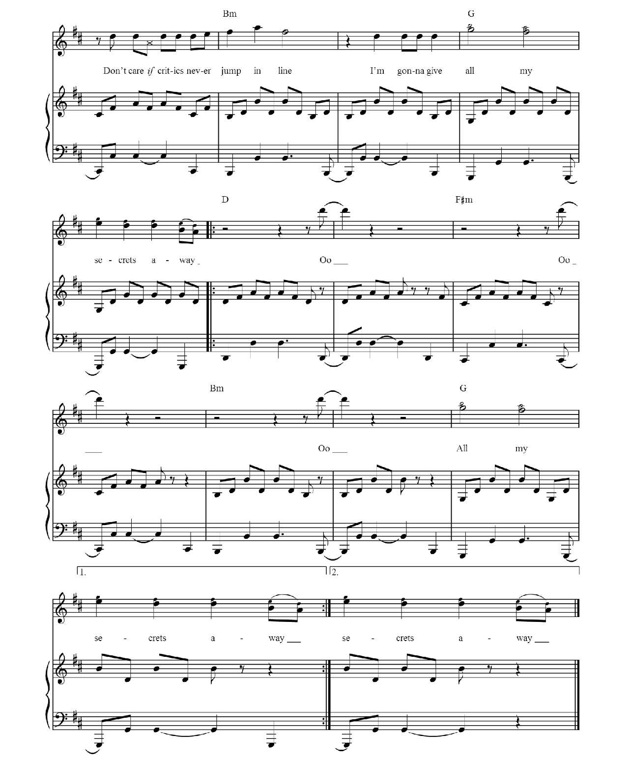 Secrets sheet music 8