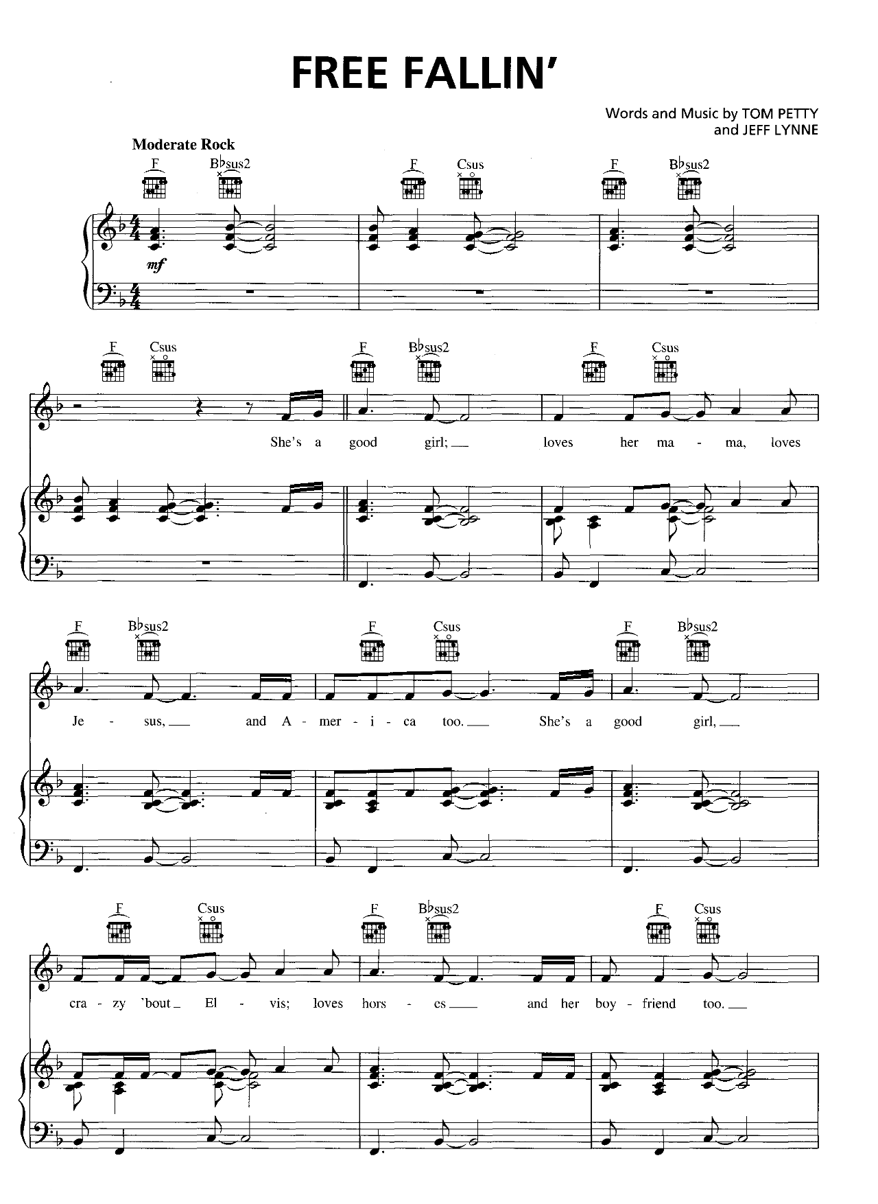 Free Fallin sheet music