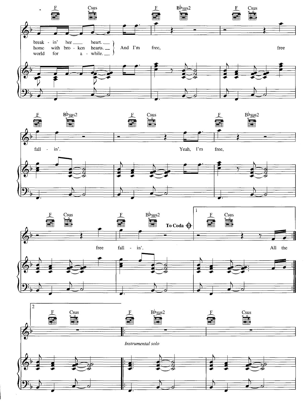 Free Fallin sheet music 3