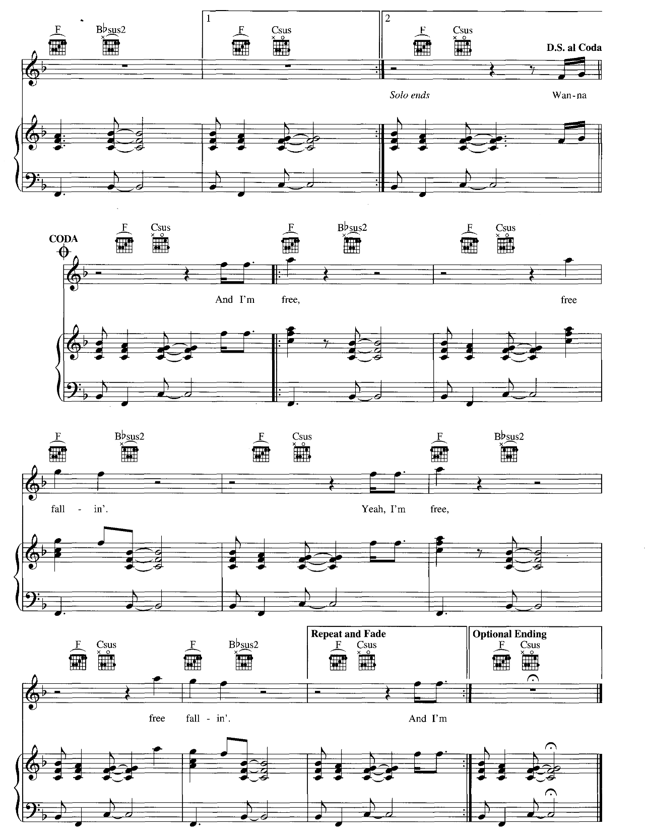 Free Fallin sheet music 4