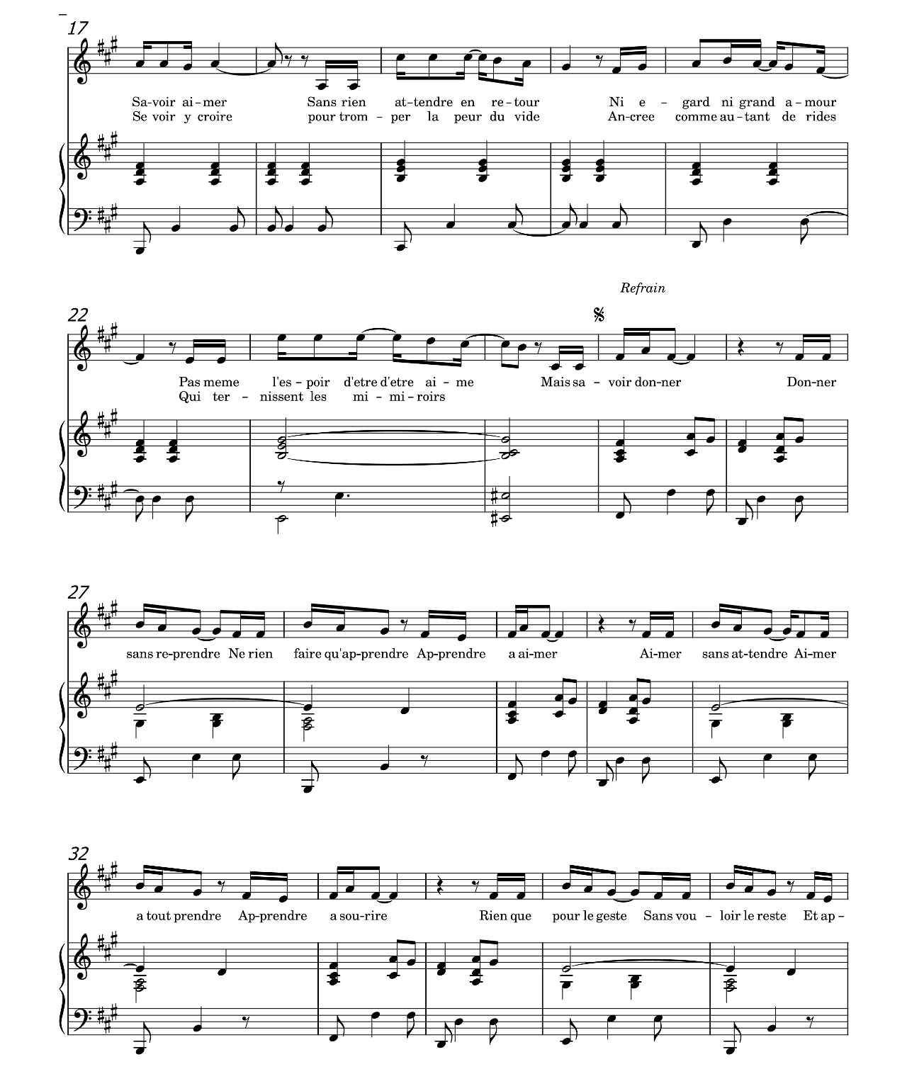 Savoir Aimer sheet music 2