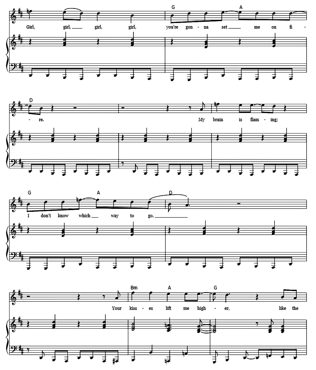 Burning Love sheet music 2