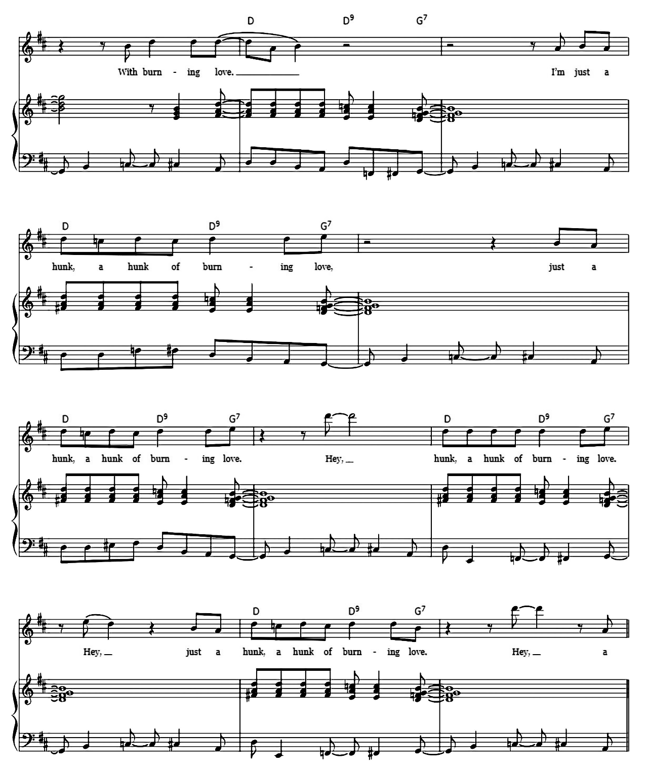 Burning Love sheet music 8