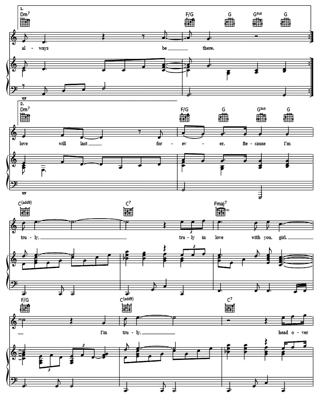 Truly sheet music 3