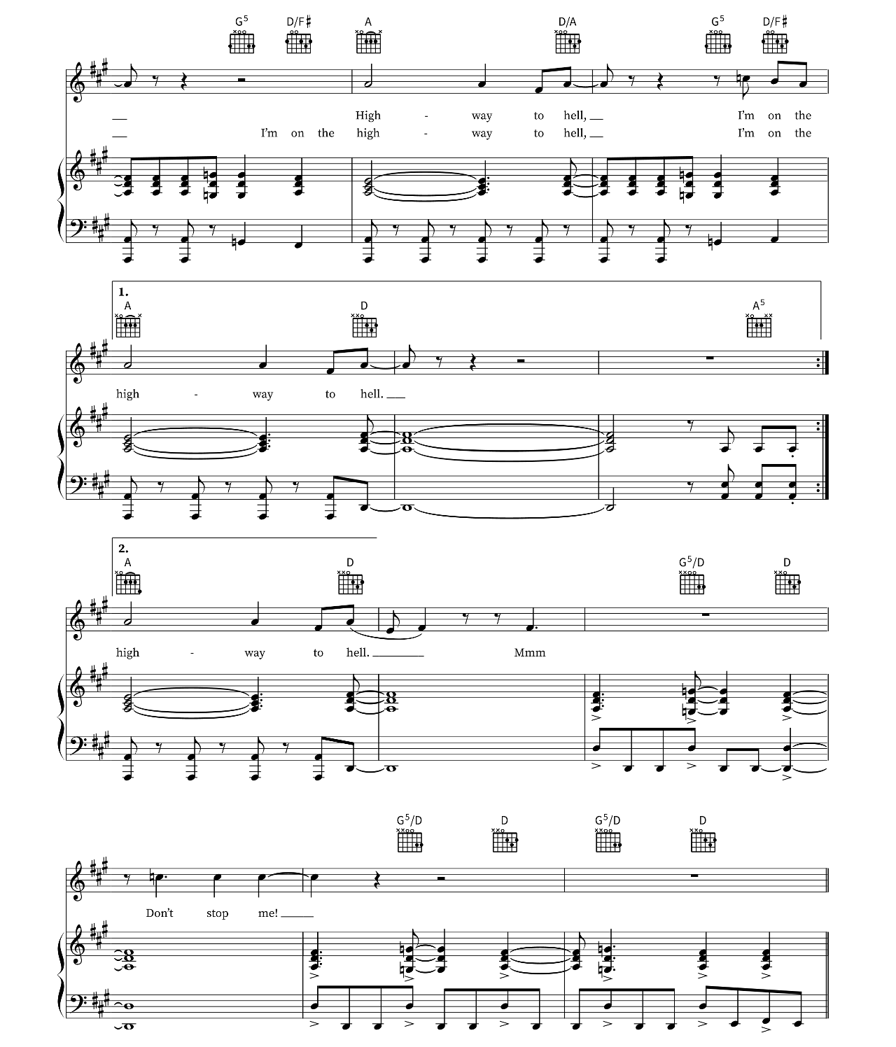 Highway To Hell sheet music 4