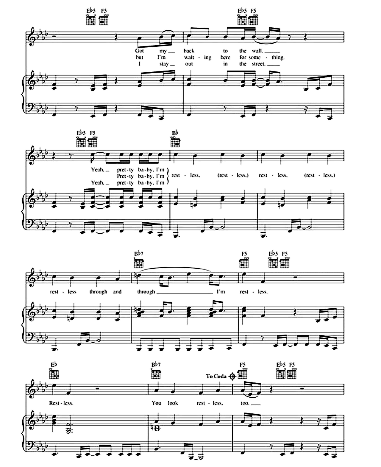 Restless sheet music 2