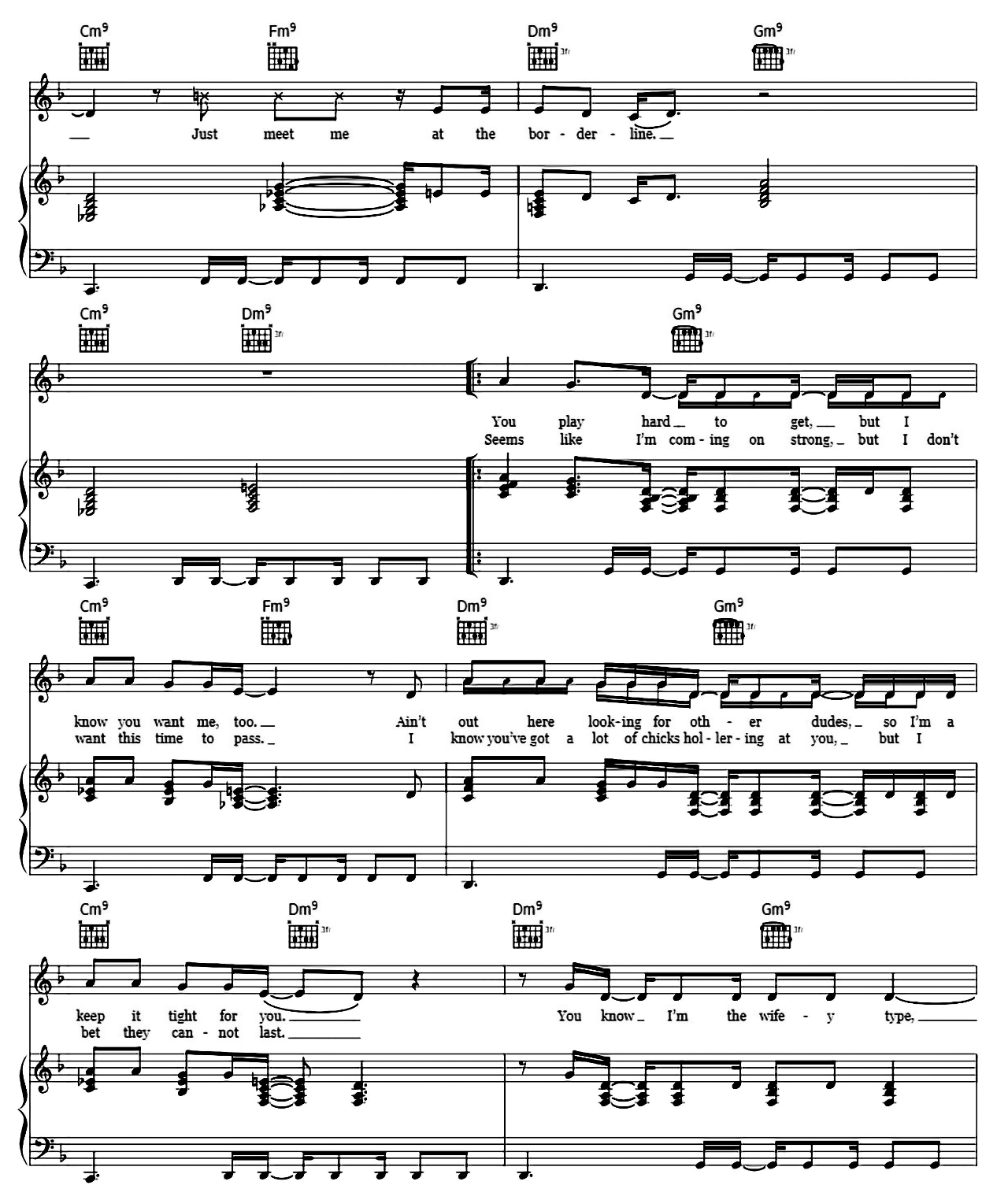 Borderline sheet music 2