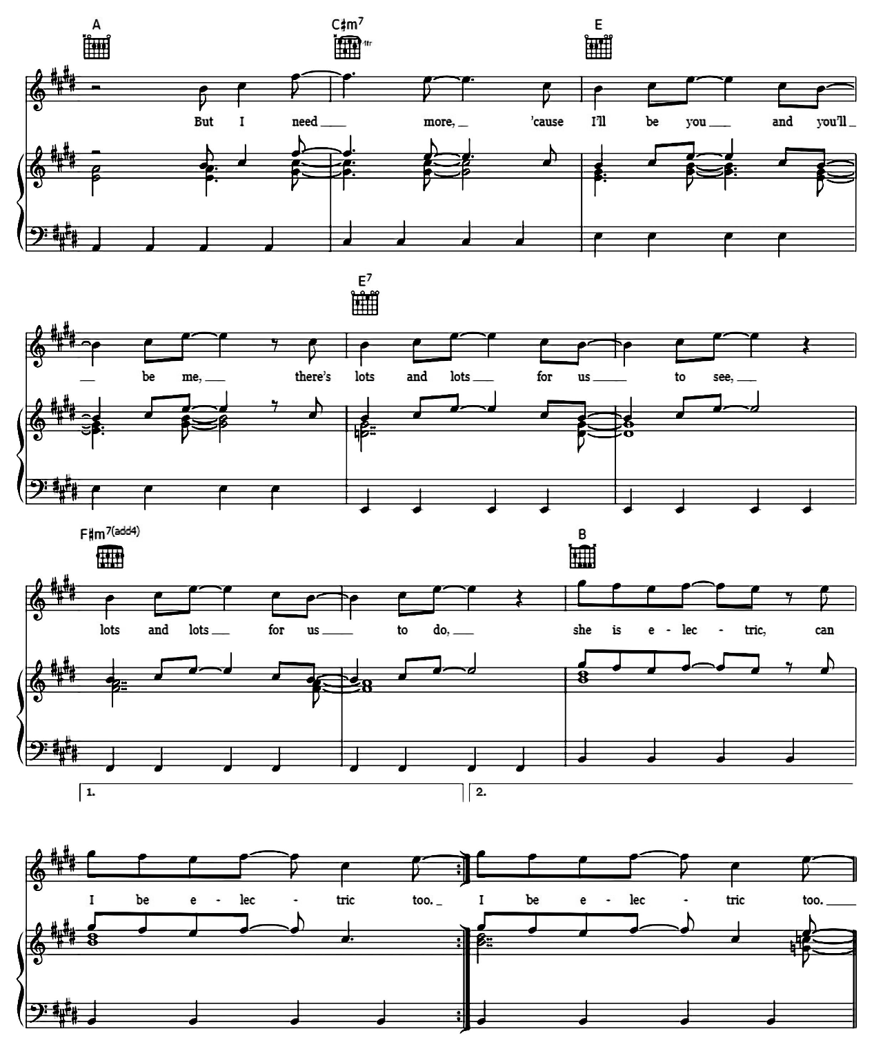 She's Electric sheet music 4