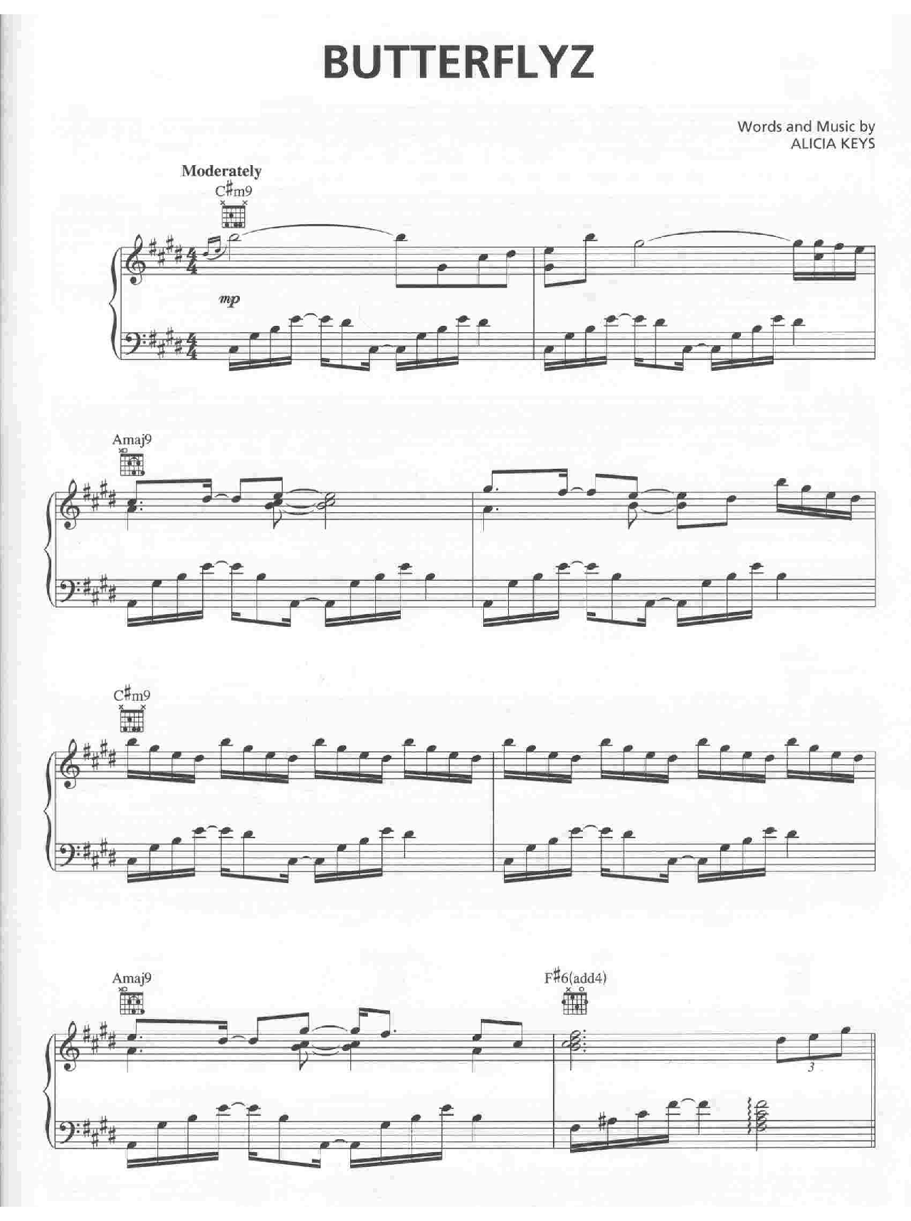 Butterflyz sheet music