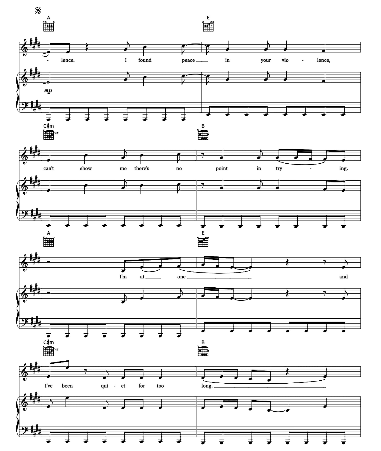 Silence sheet music 3