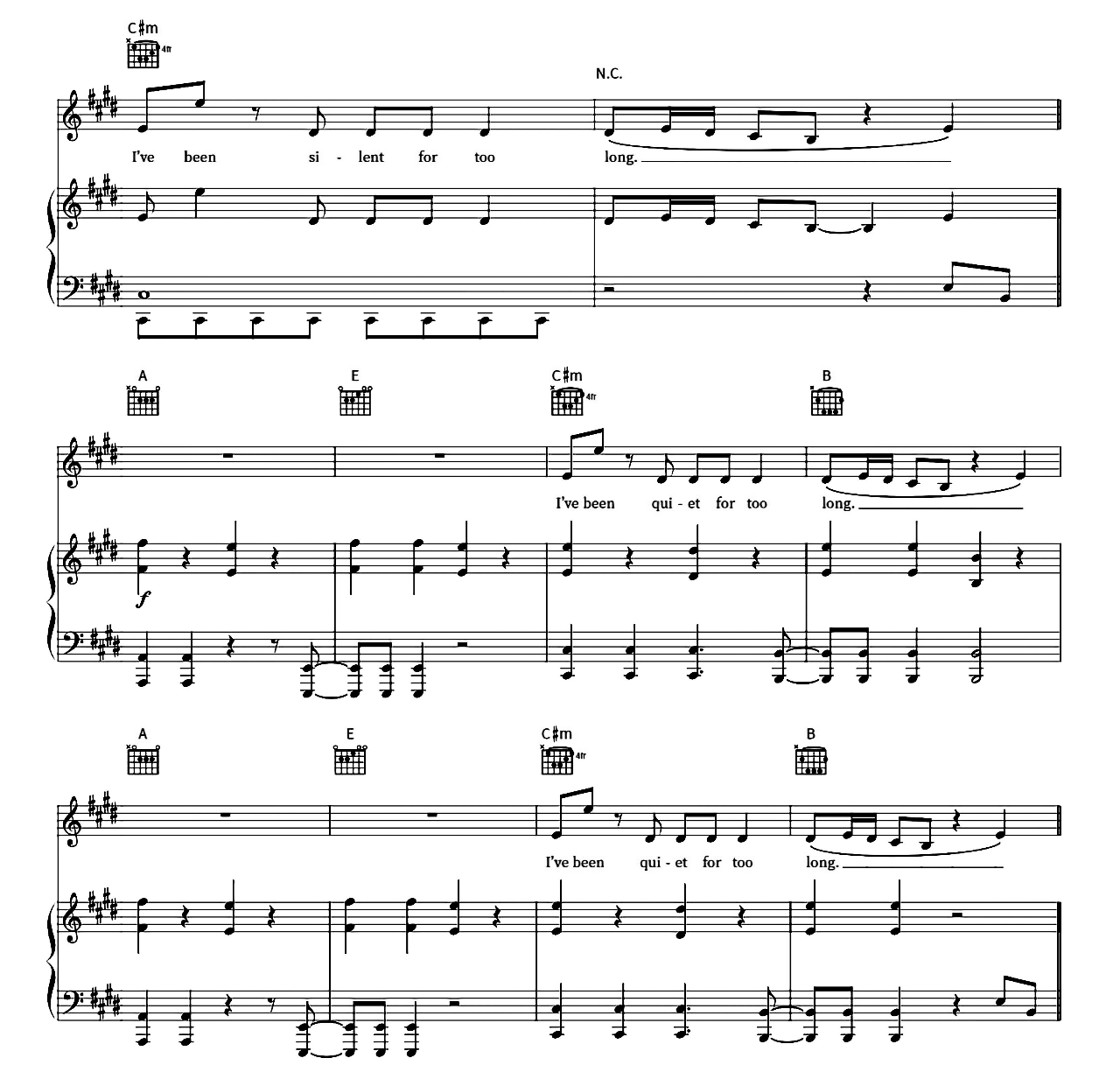 Silence sheet music 5