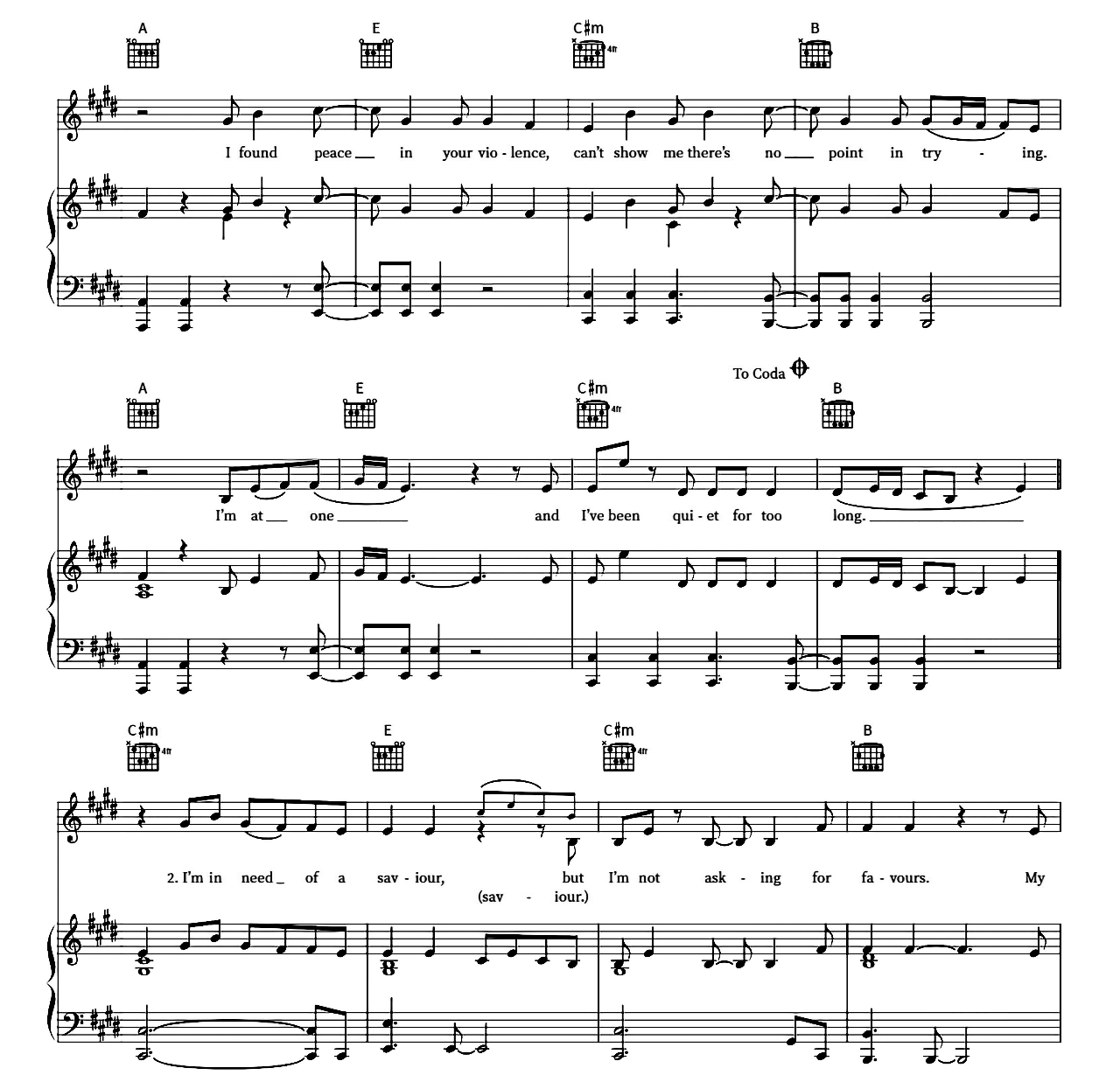 Silence sheet music 6