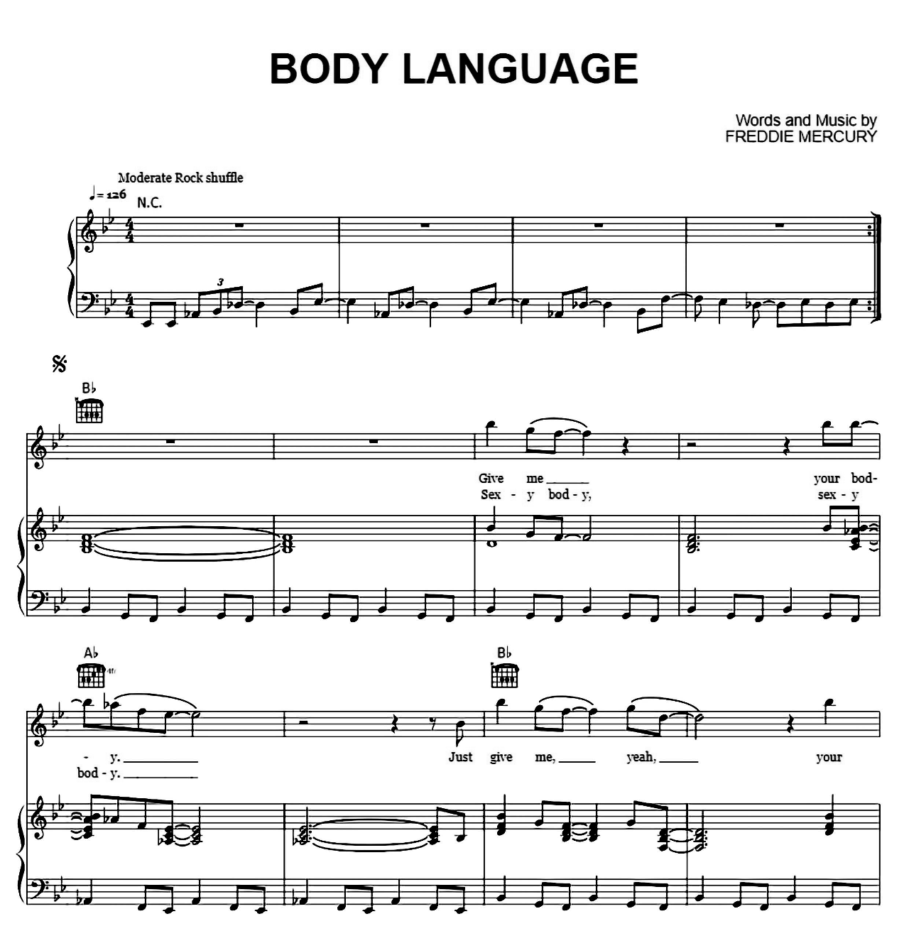 Body Language sheet music