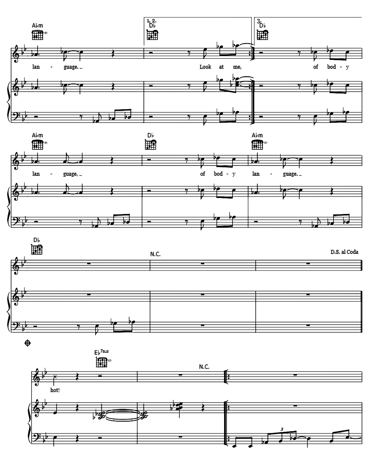 Body Language sheet music 5