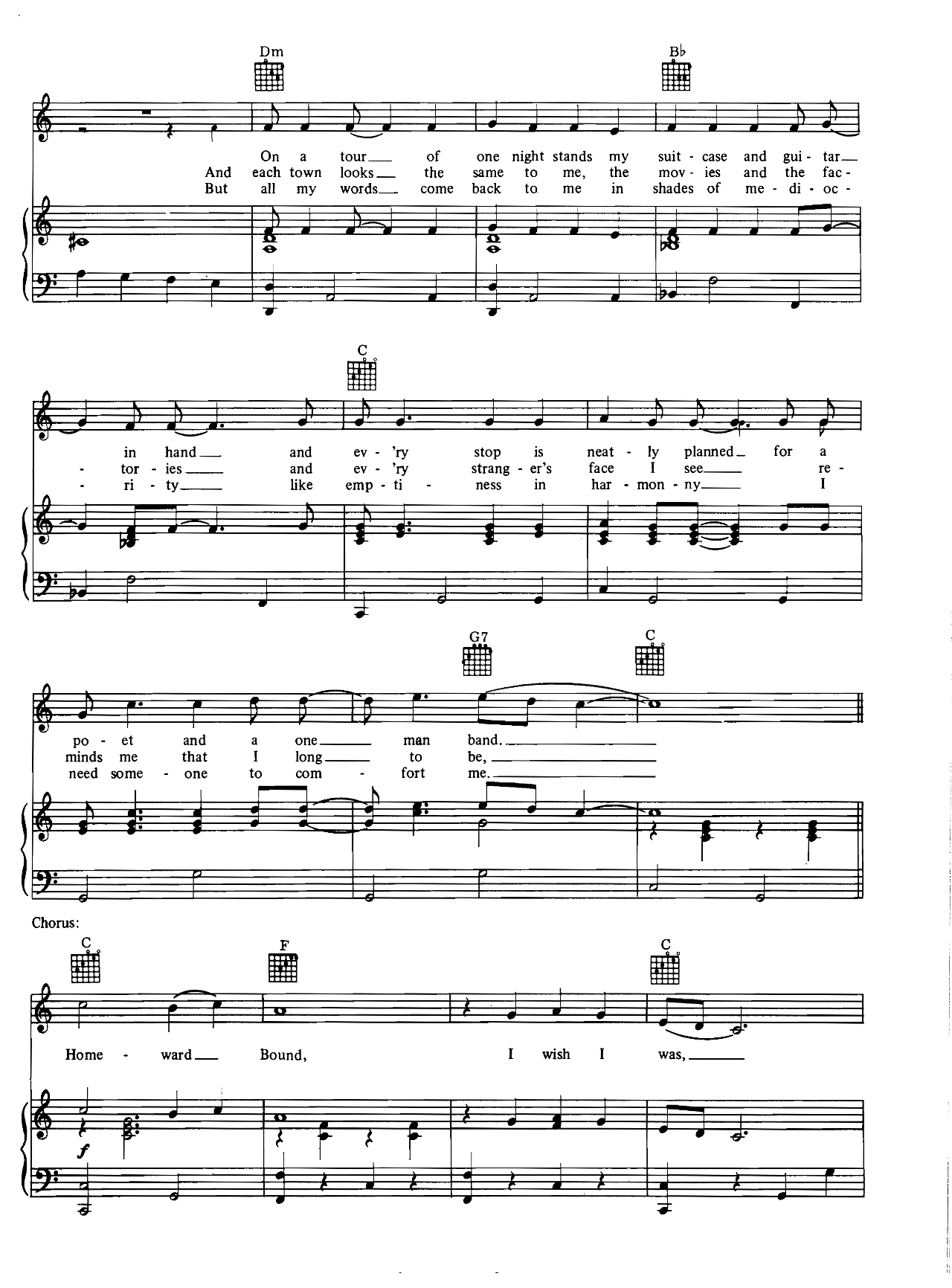 Homeward Bound sheet music 2