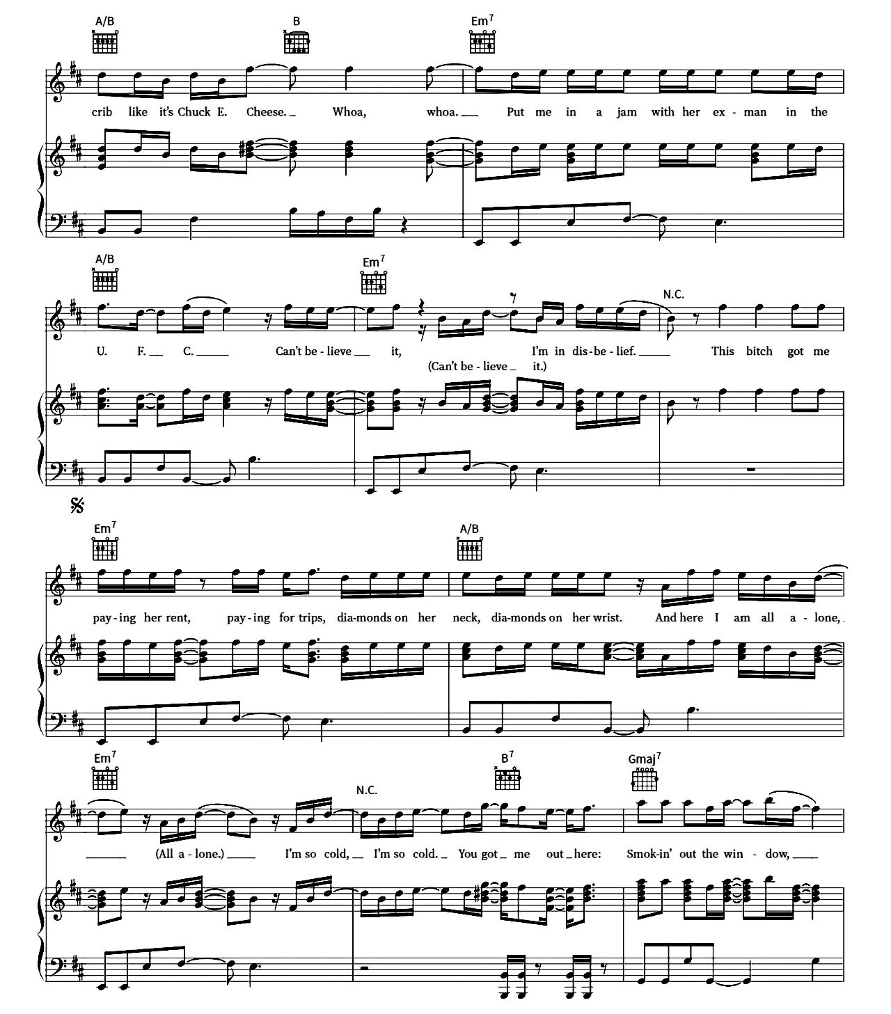 Smokin Out The Window sheet music 2