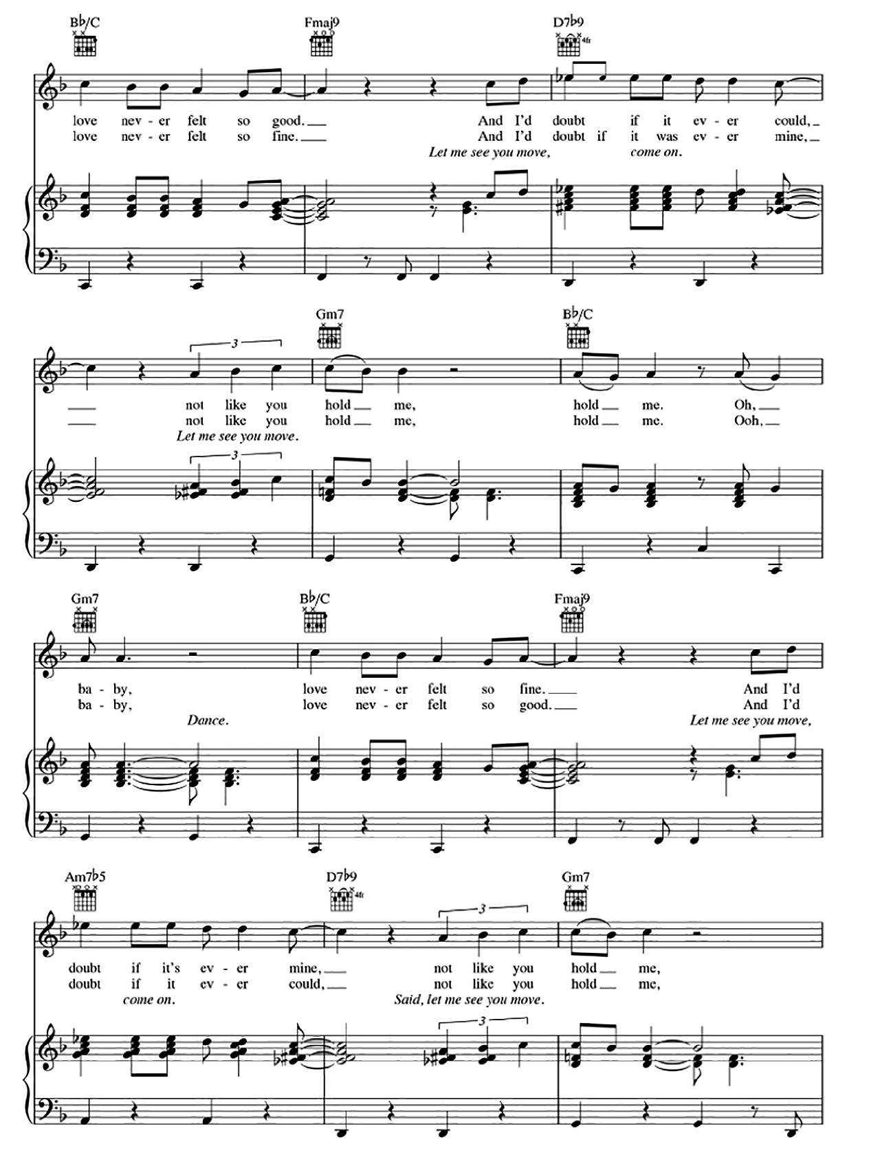 Love Never Felt So Good sheet music 2