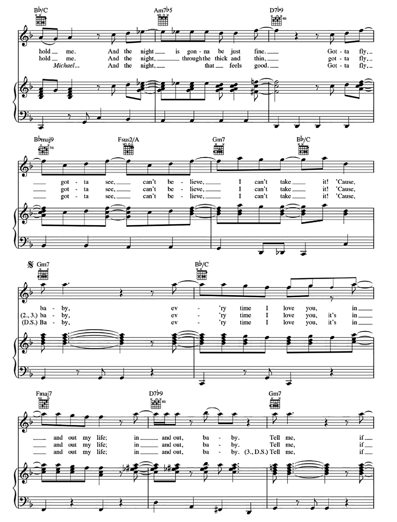 Love Never Felt So Good sheet music 3