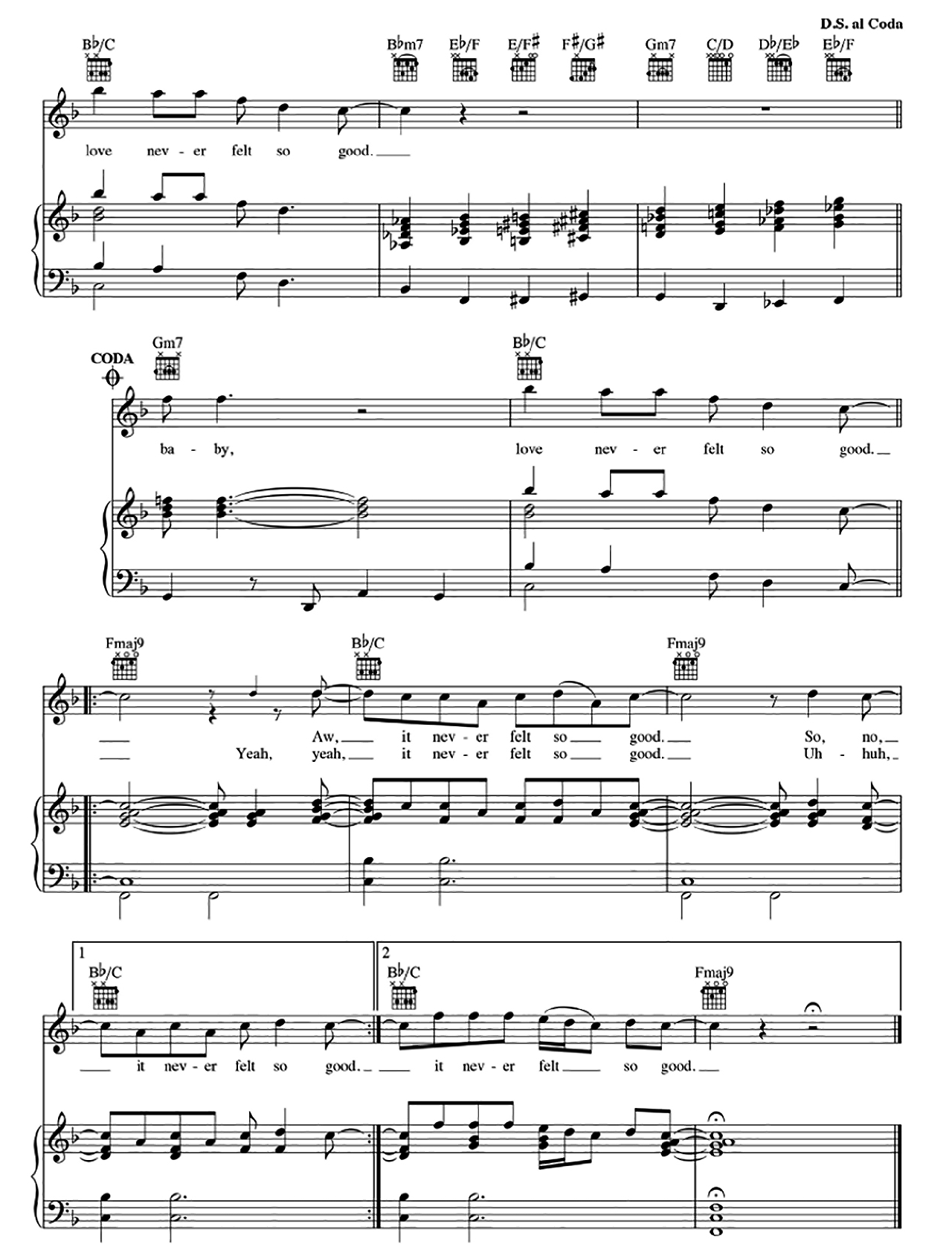 Love Never Felt So Good sheet music 5