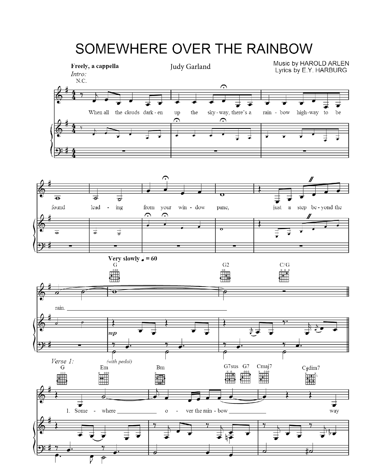 Somewhere Over The Rainbow (from The Wizard Of Oz) sheet music