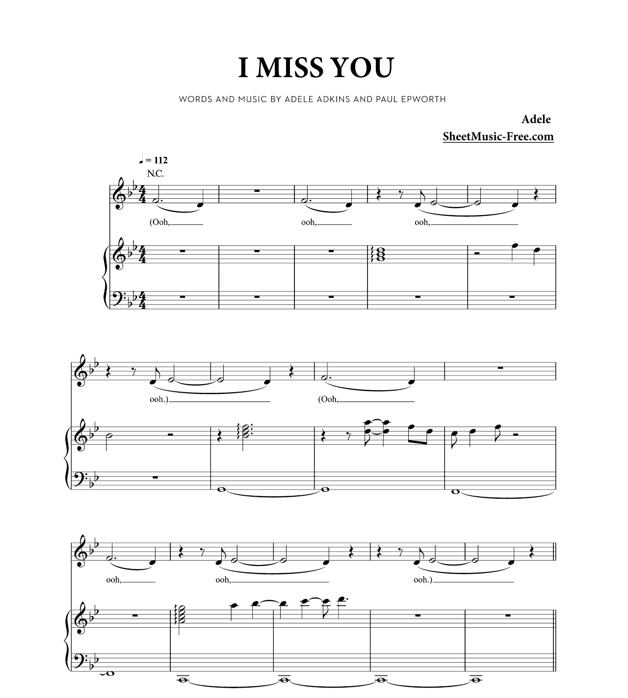 I Miss You sheet music