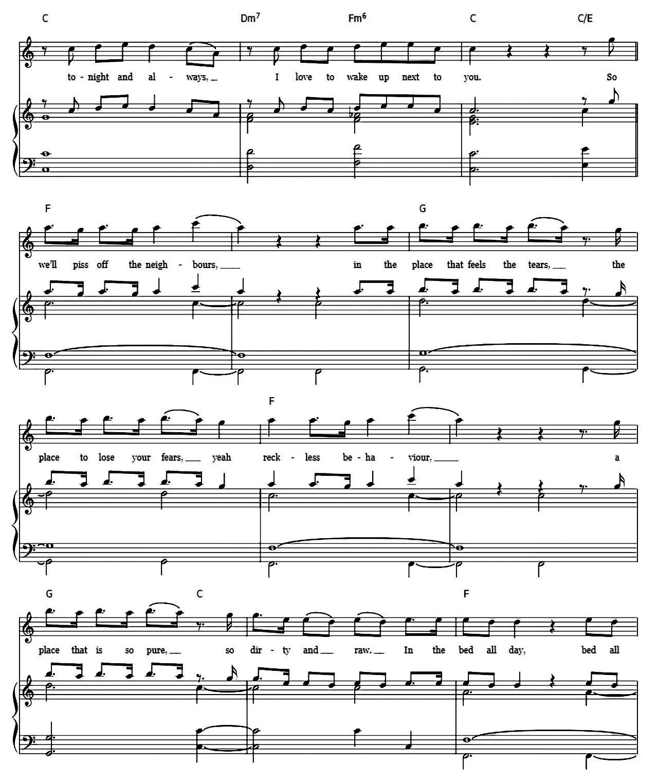 Pillowtalk Sheet Music Zayn sheet music 3