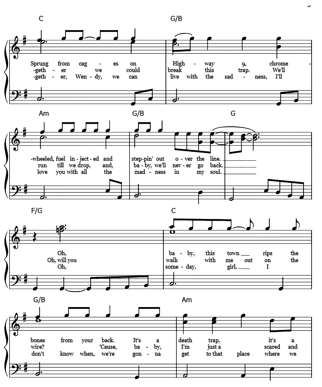 Born To Run sheet music 3