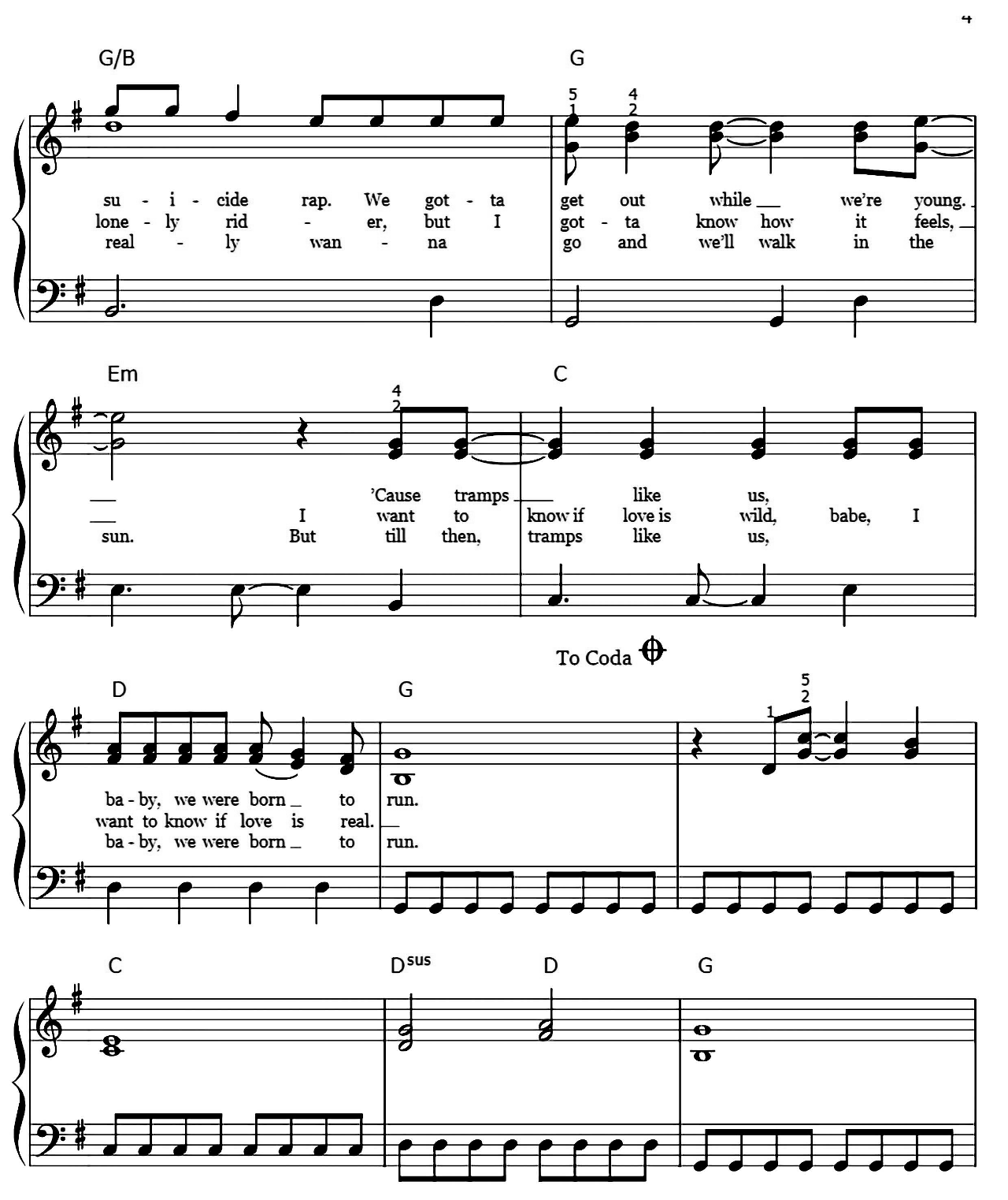 Born To Run sheet music 4