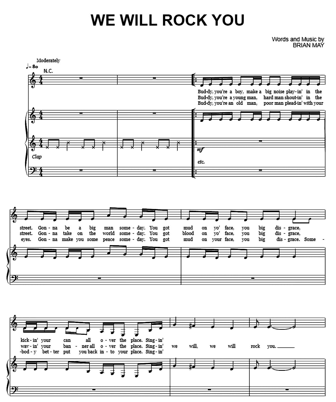 We Will Rock You sheet music