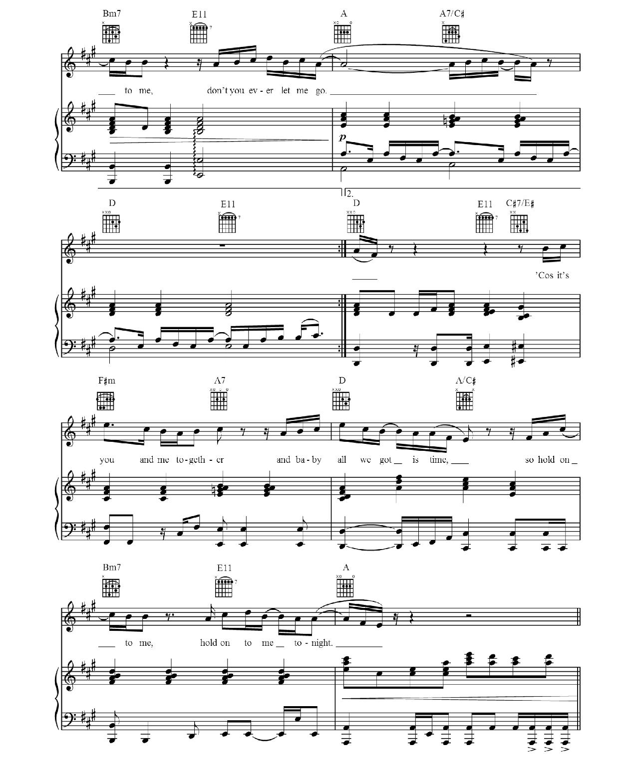 Hold On sheet music 3