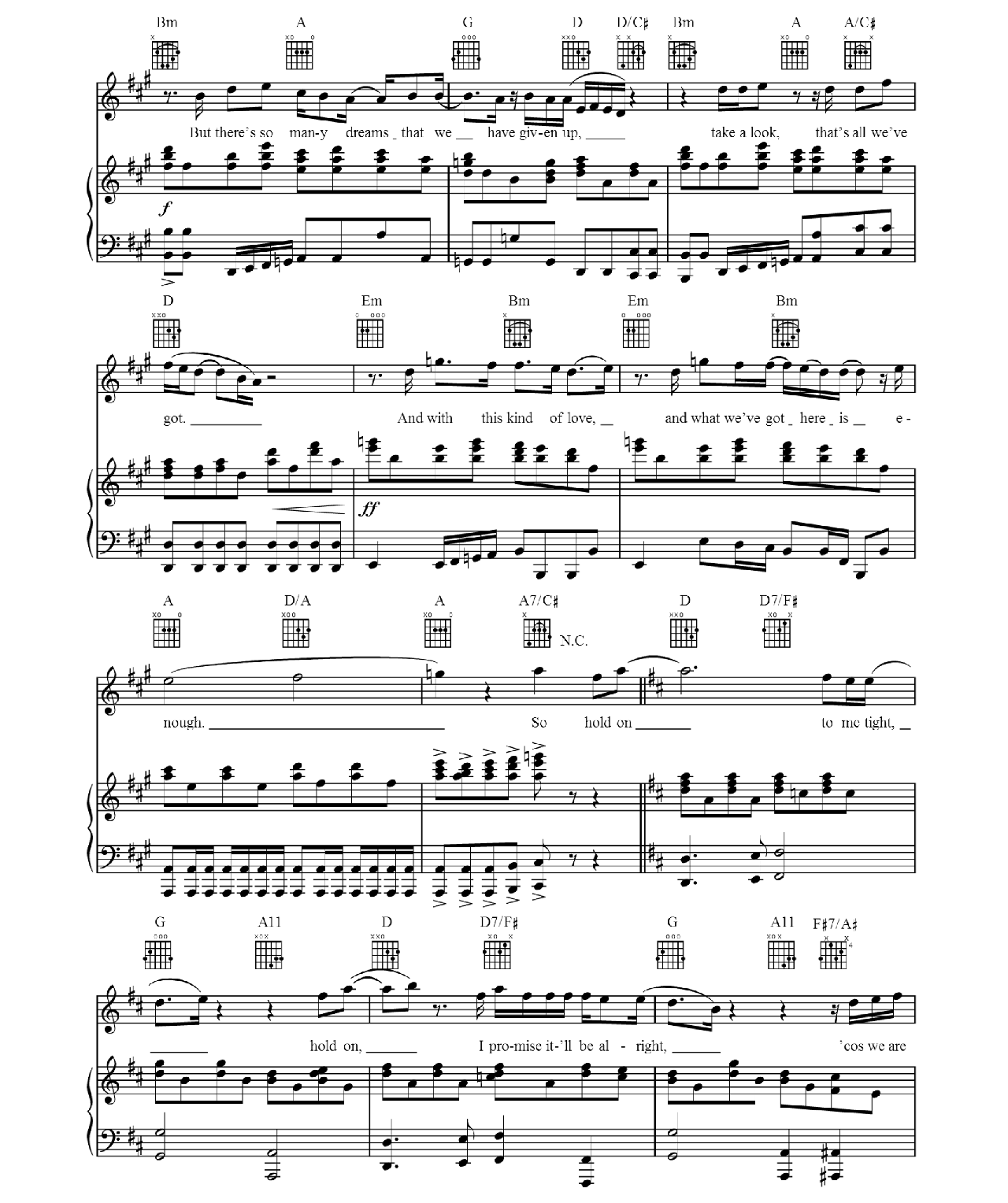 Hold On sheet music 4