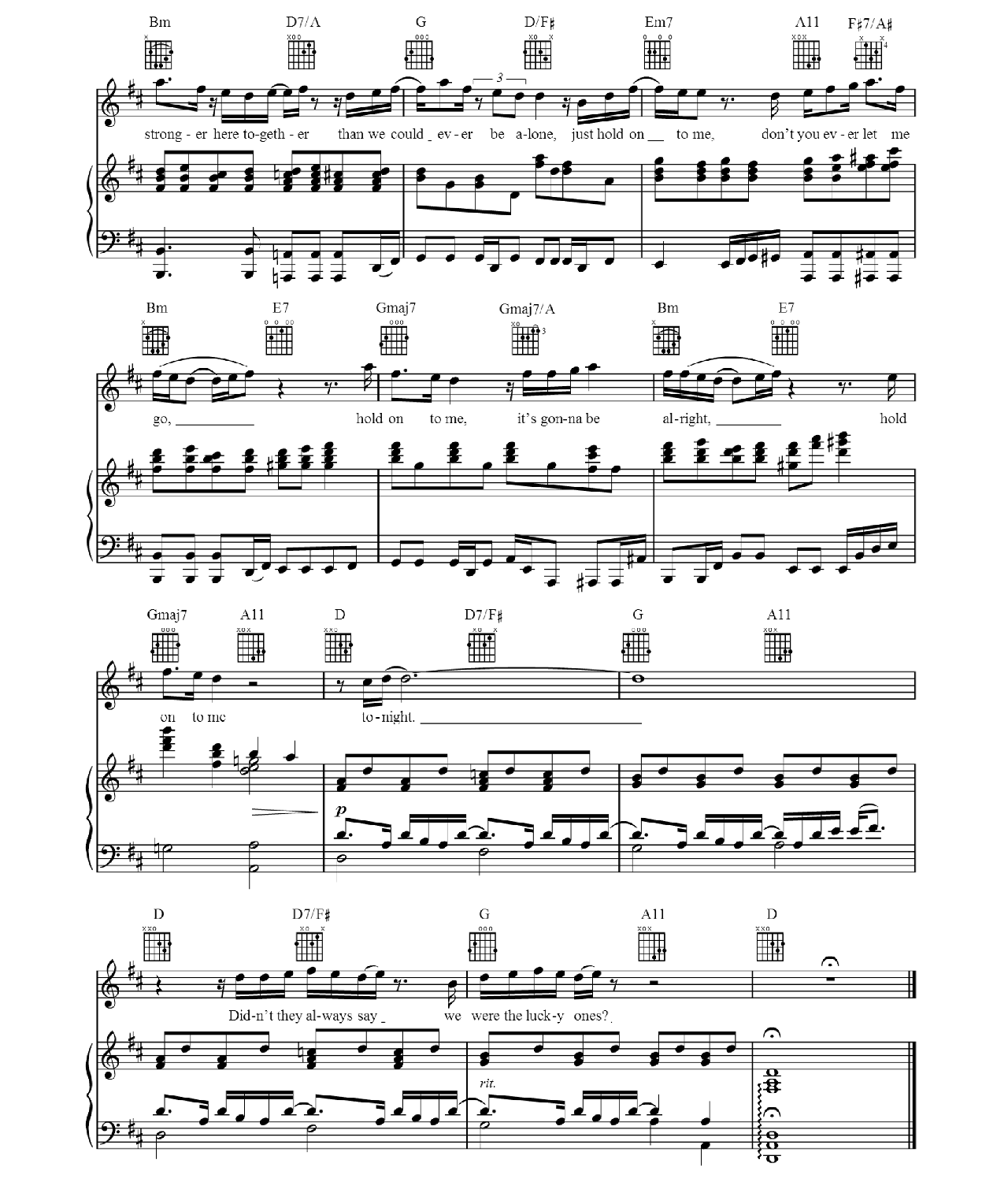 Hold On sheet music 5