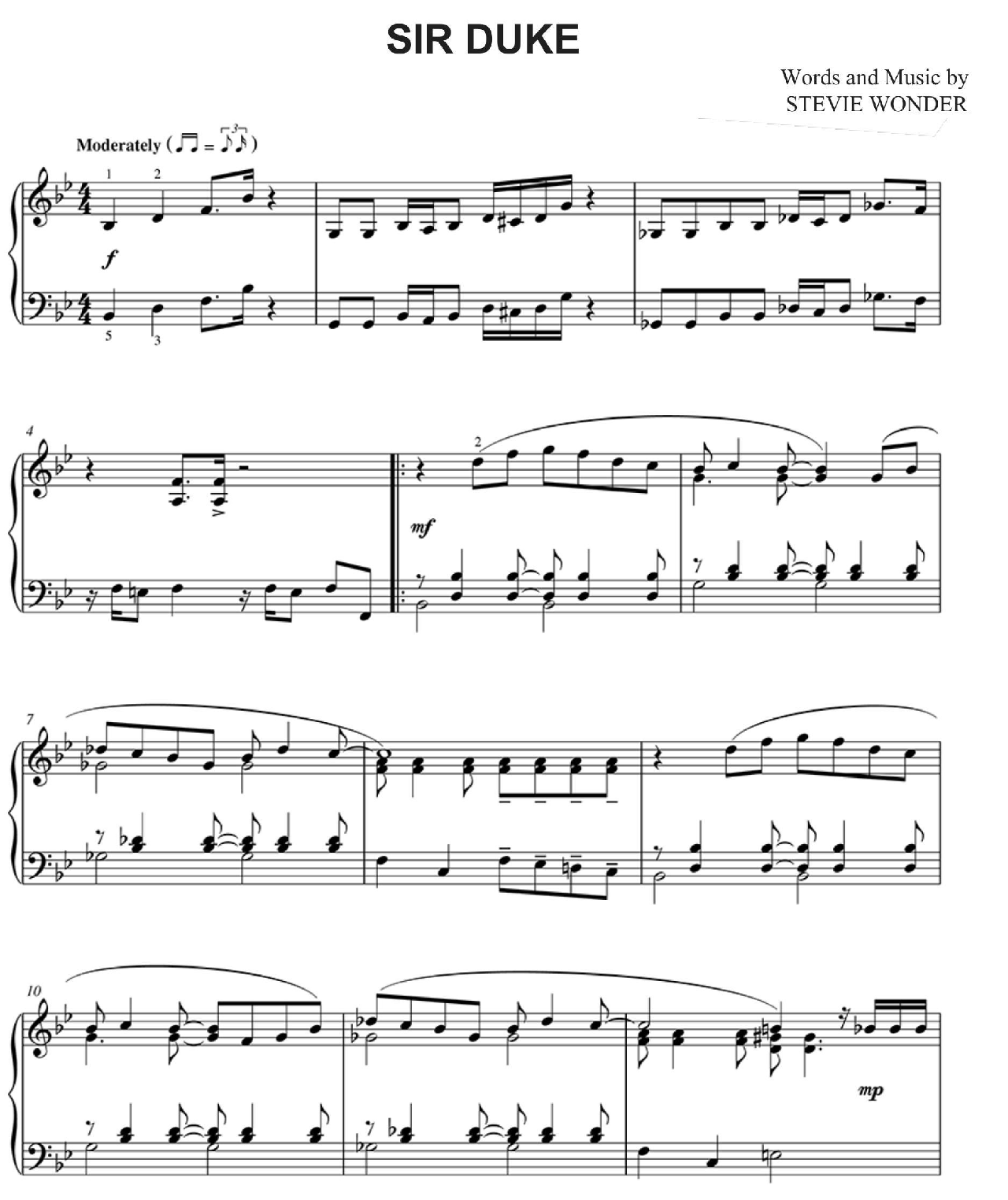 Sir Duke sheet music