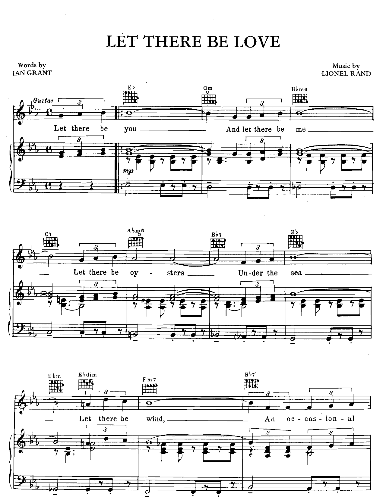 Let There Be Love sheet music