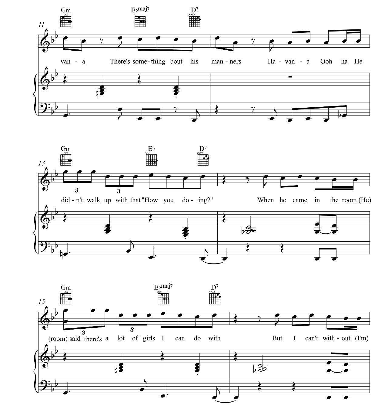 Havana sheet music 2