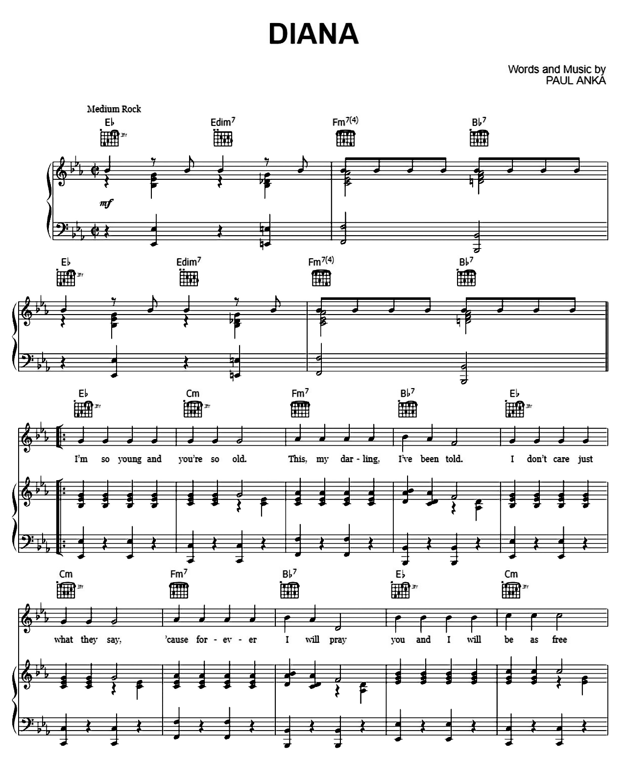 Diana sheet music