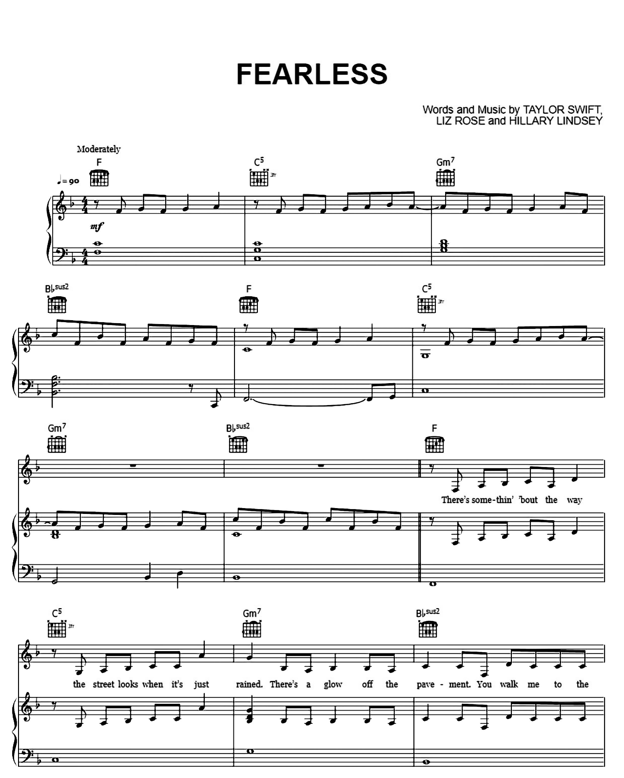 Fearless sheet music