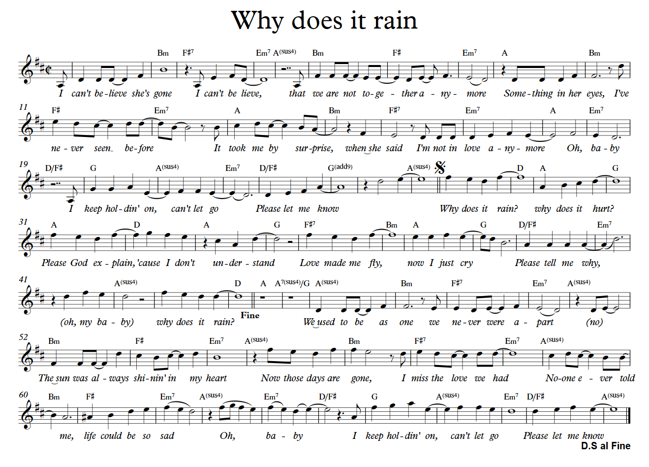Why Does It Rain sheet music