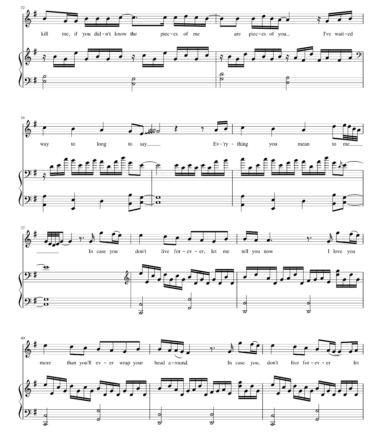 In Case You Don't Live Forever sheet music 4