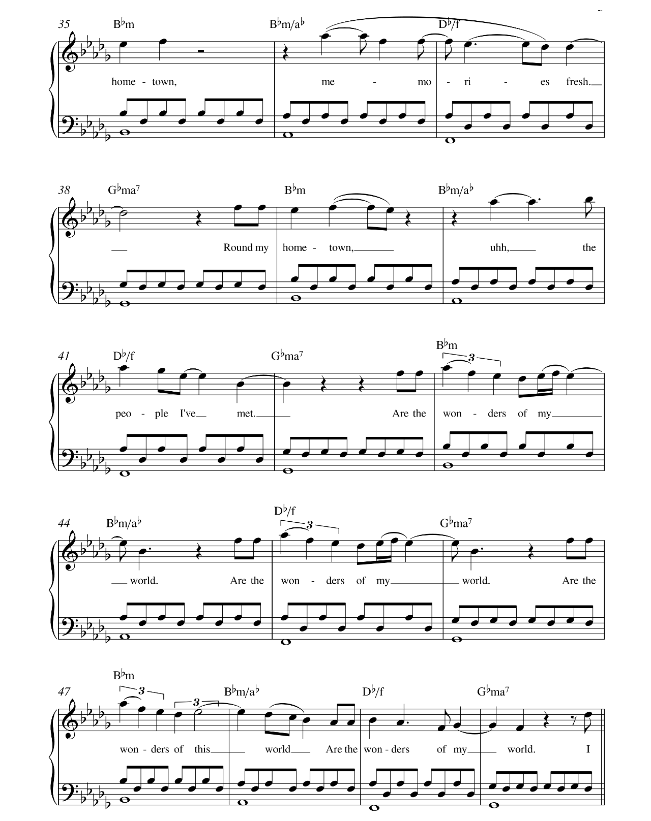 Hometown Glory sheet music 3