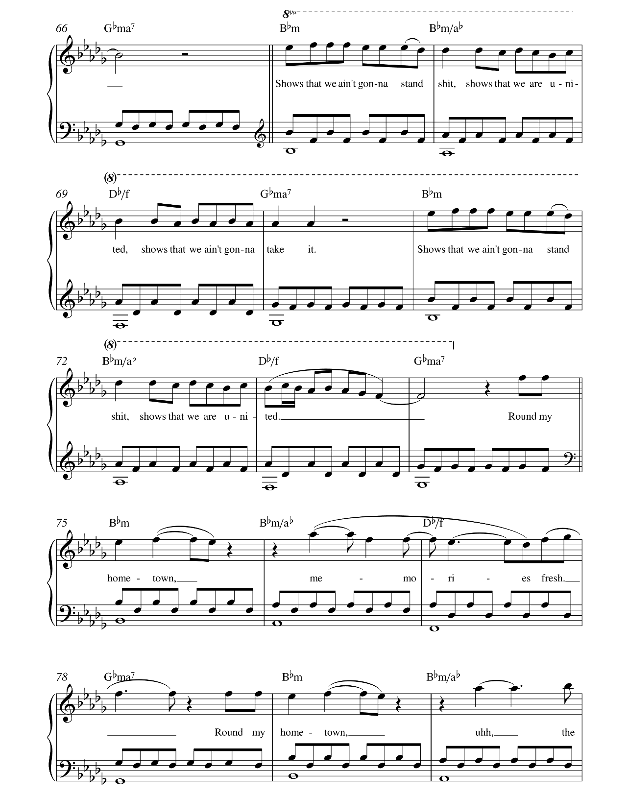 Hometown Glory sheet music 5