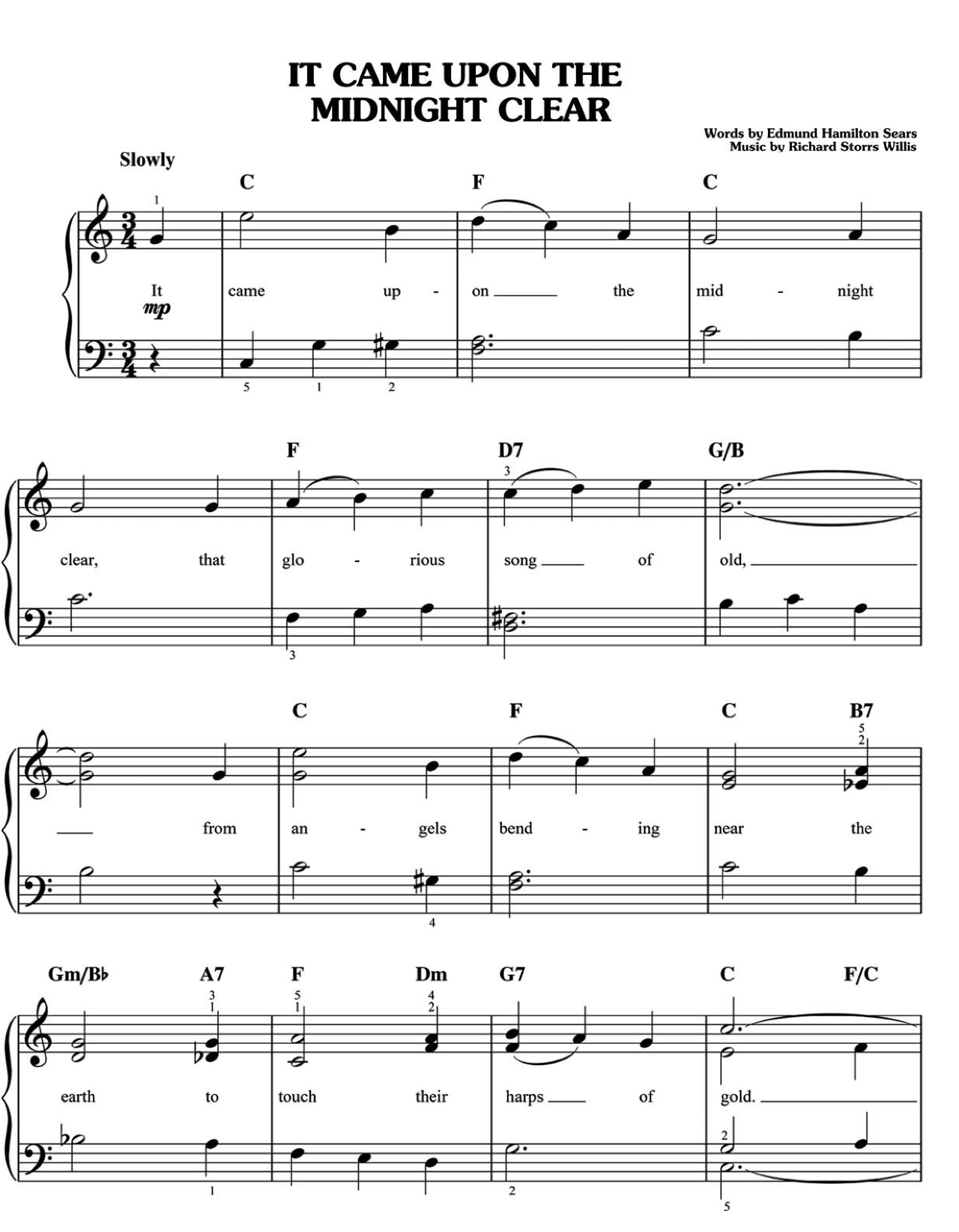 It Came Upon The Midnight Clear sheet music