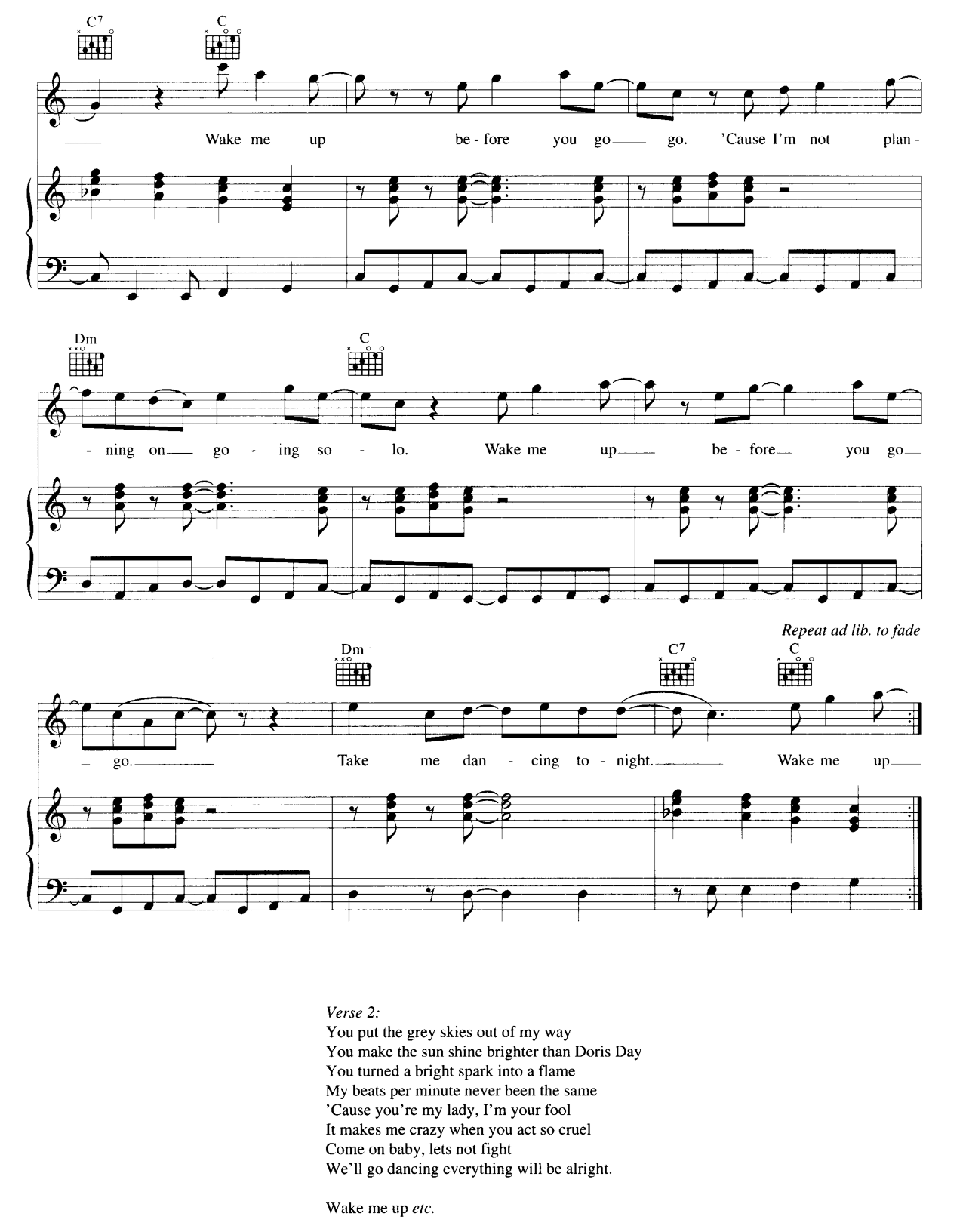 Wake Me Up Before You Go Go sheet music 7