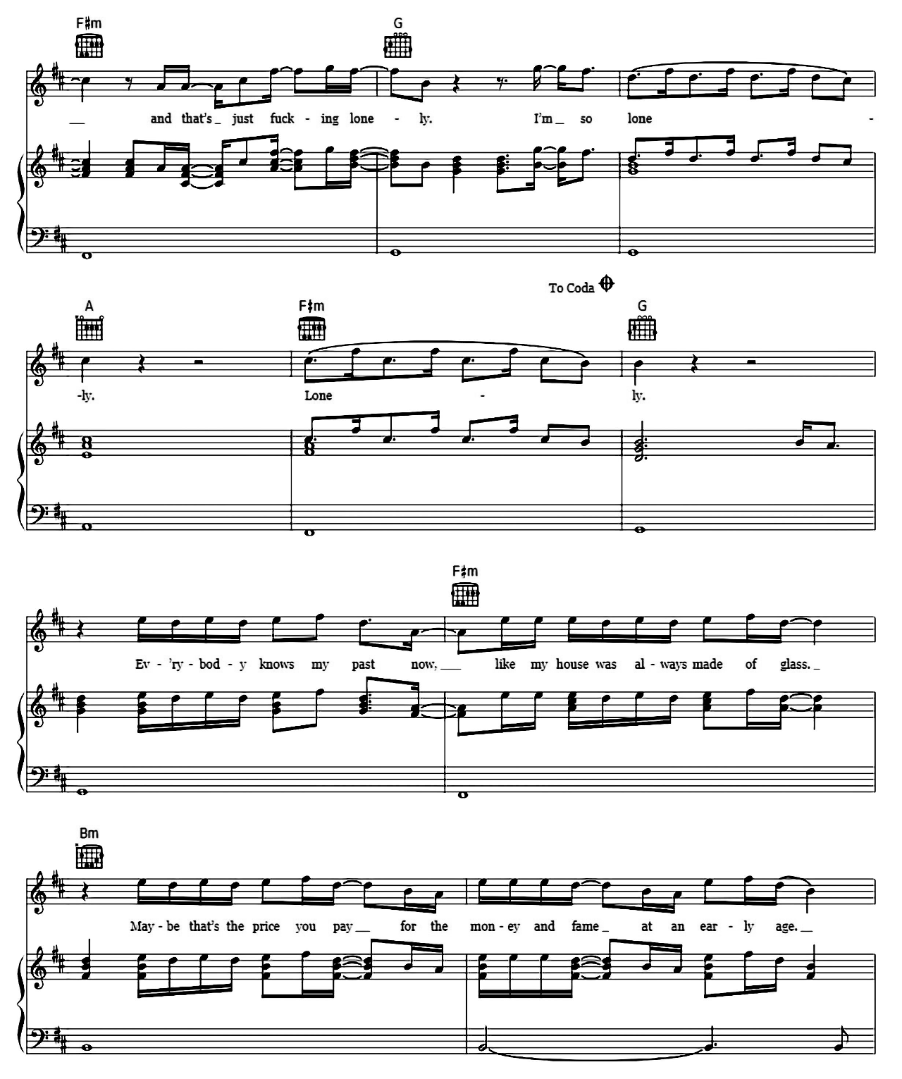Lonely sheet music 3