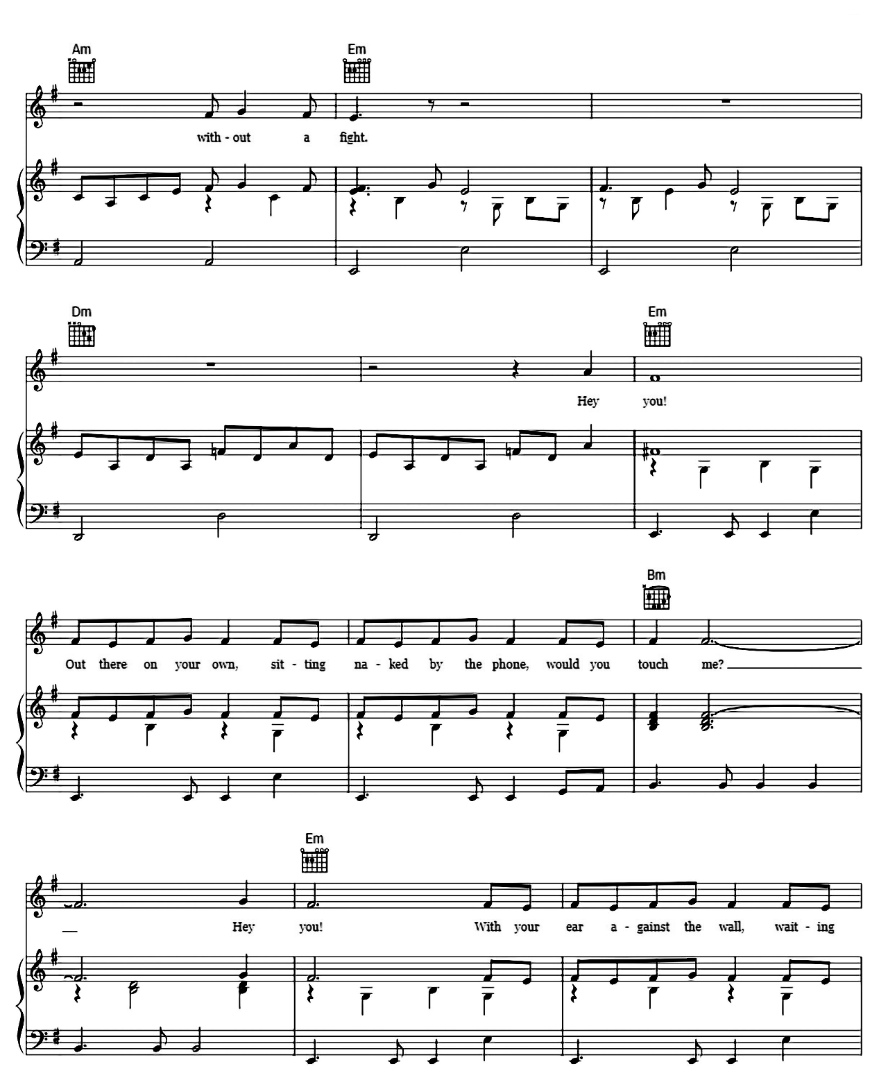 Hey You sheet music 3