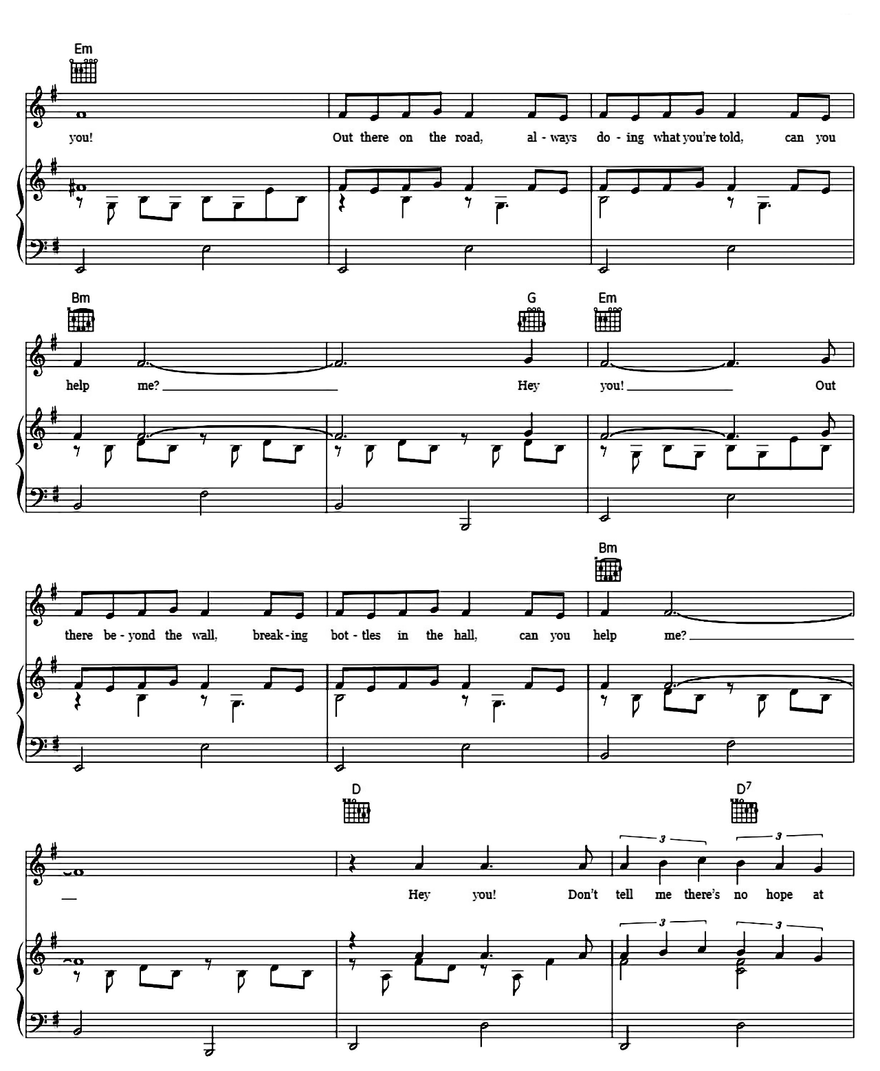 Hey You sheet music 8