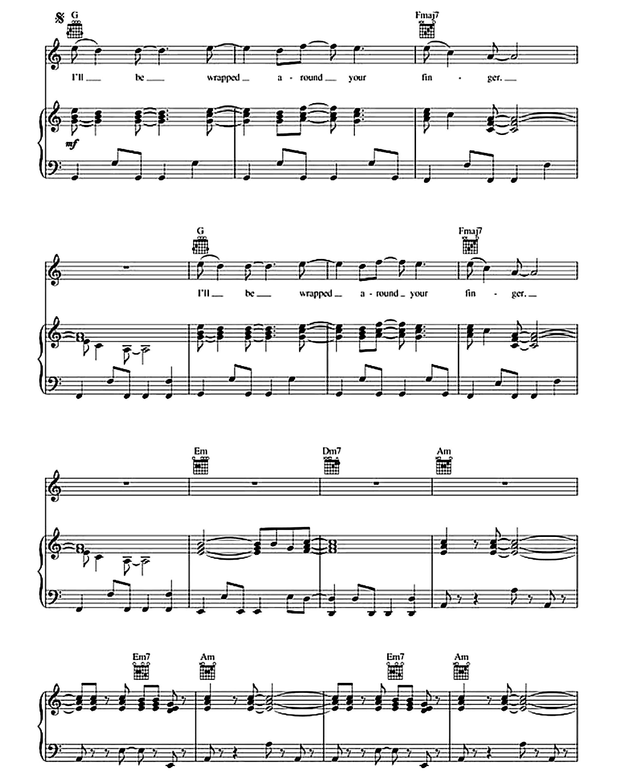 Wrapped Around Your Finger sheet music 3