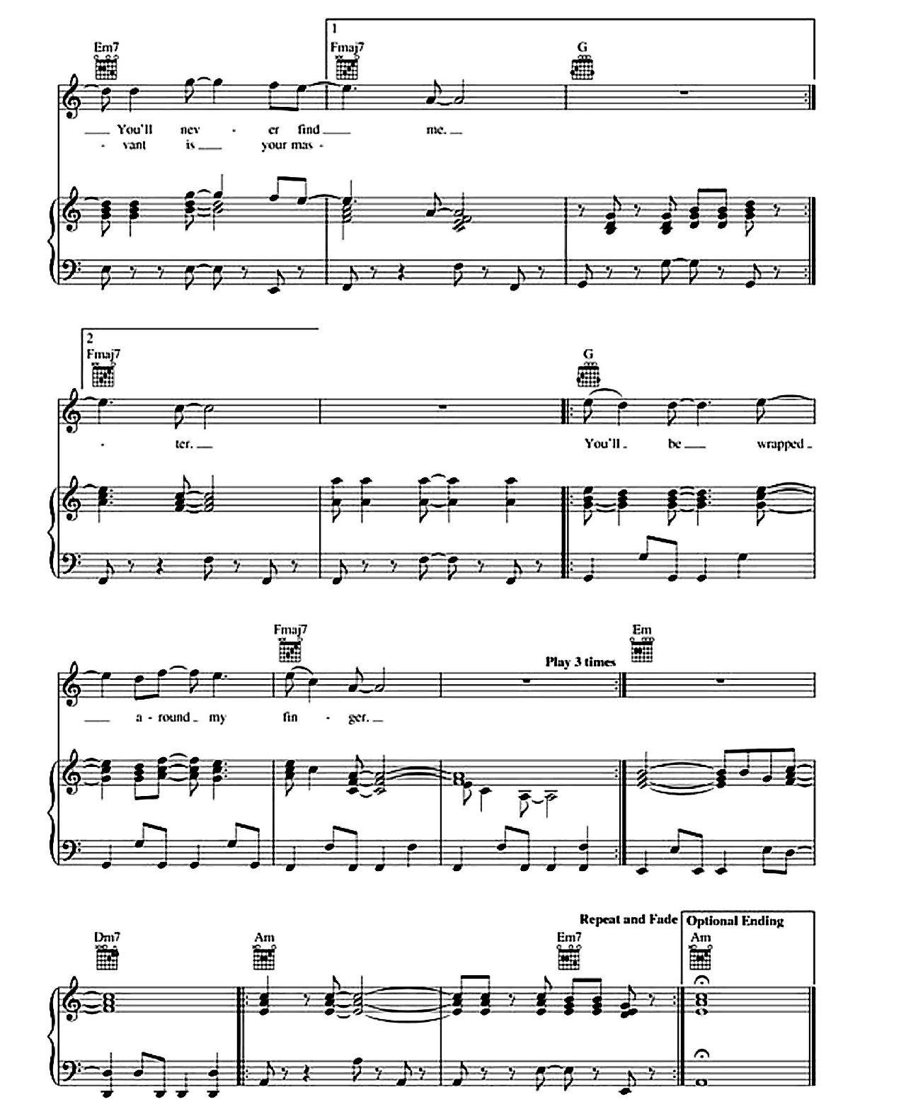 Wrapped Around Your Finger sheet music 6